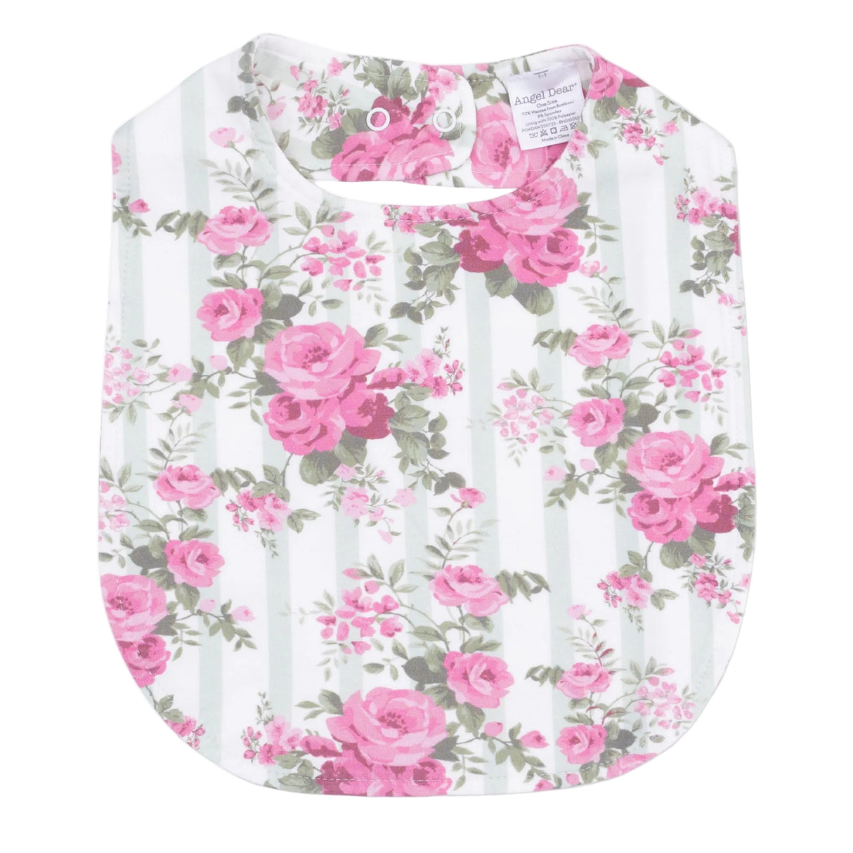 Cabbage Rose Stripe - Feeding Bib