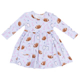 Twirly Long Sleeve Dress - Touchdown Time Lavender - HoneyBug 