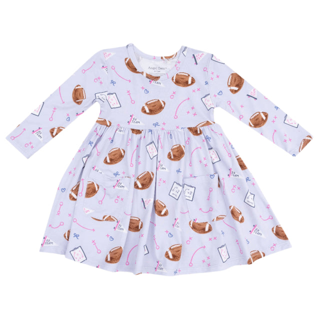 Twirly Long Sleeve Dress - Touchdown Time Lavender - HoneyBug 