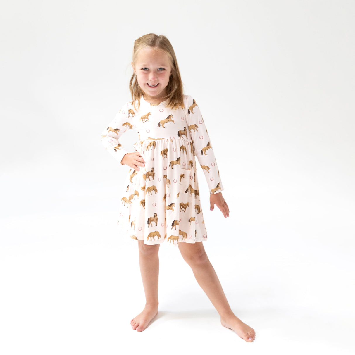 Twirly Long Sleeve Dress - HoneyBug 