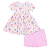 Ice Cream Fun Crew - Twirly Dress with Cartwheel Short