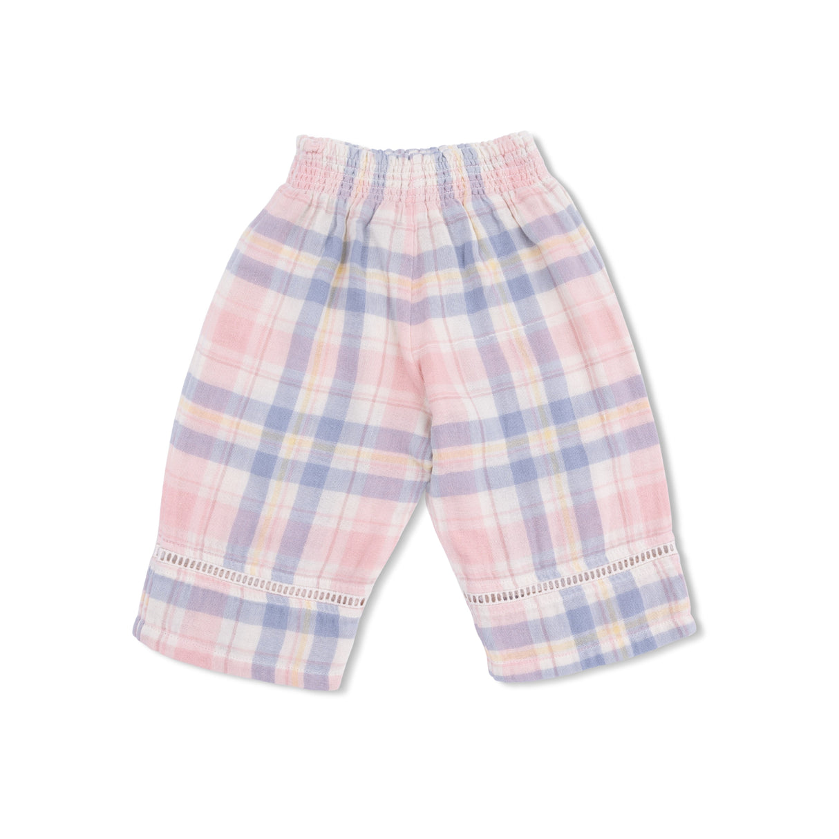 Dusty Plaid - Smocked Blouse and Pant Set