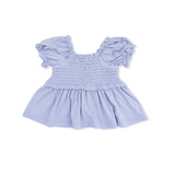 Dusty Plaid - Smocked Blouse and Pant Set