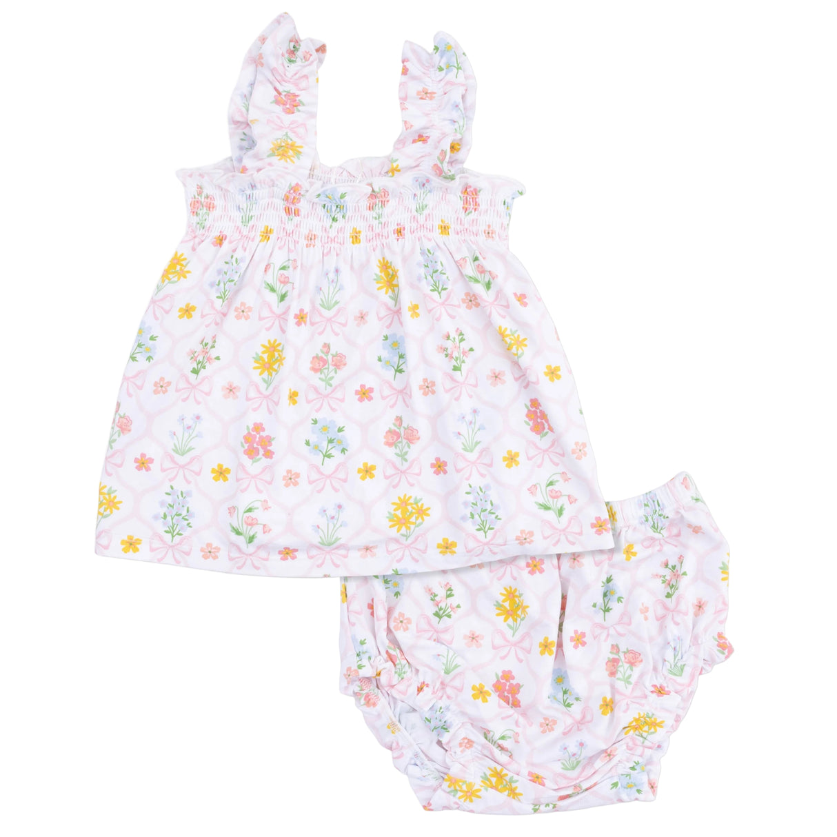 Spring Blooms Bow Trellis - Ruffly Strap Top and Bloomer