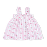 Winding Roses Stripe - Ruffly Strap Top and Bike Short