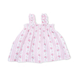 Winding Roses Stripe - Ruffly Strap Top and Bike Short