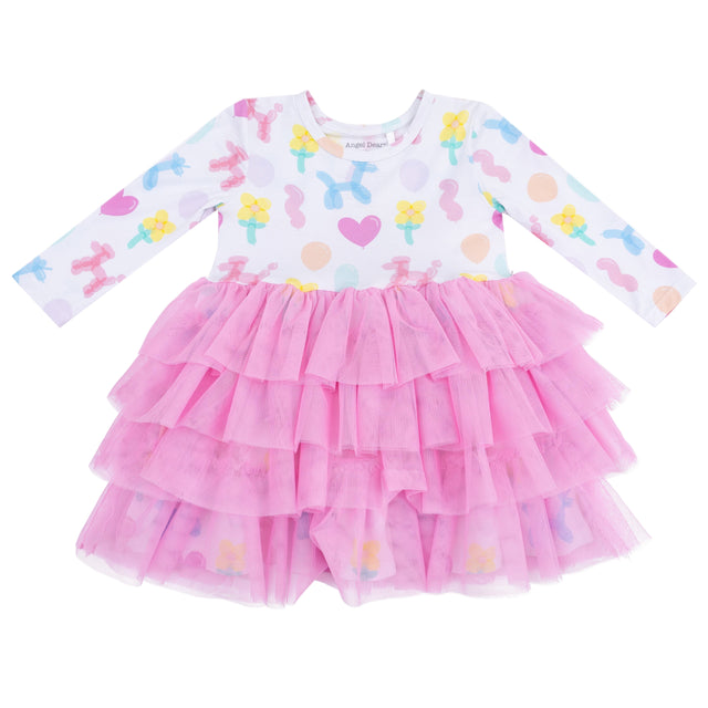 Twirly Long Sleeve Layered Tulle Dress - HoneyBug 