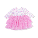 Long Sleeve Layered Tulle Dress - Big Sis - HoneyBug 