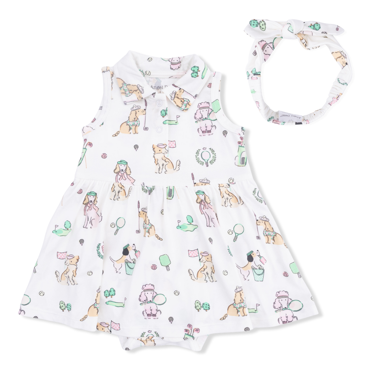 Country Club Dogs Pink - Polo Tennis Dress & Headband