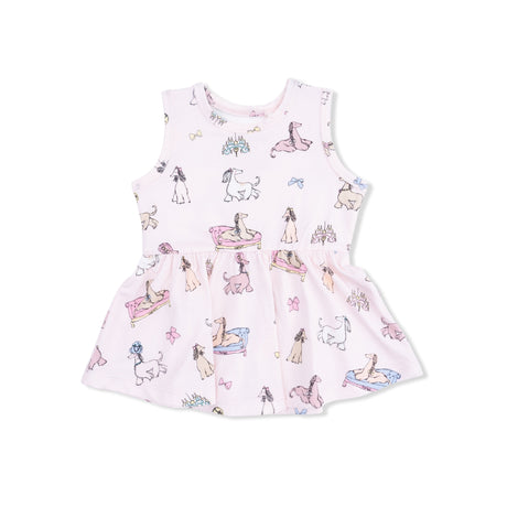 Fancy Hounds with Bows - Peplum Tank Top and Bike Short