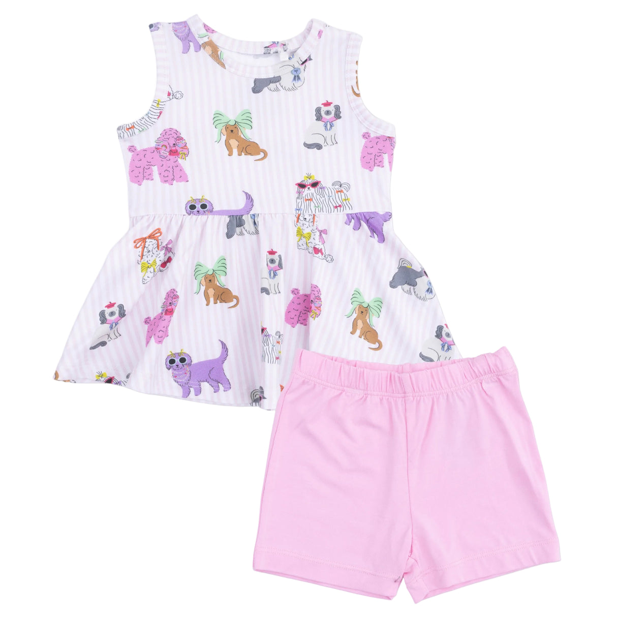 Fancy Dogs - Peplum Tank Top and Bike Short