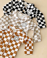 Cotton Shacket | Smiley Checkered Copper - HoneyBug 