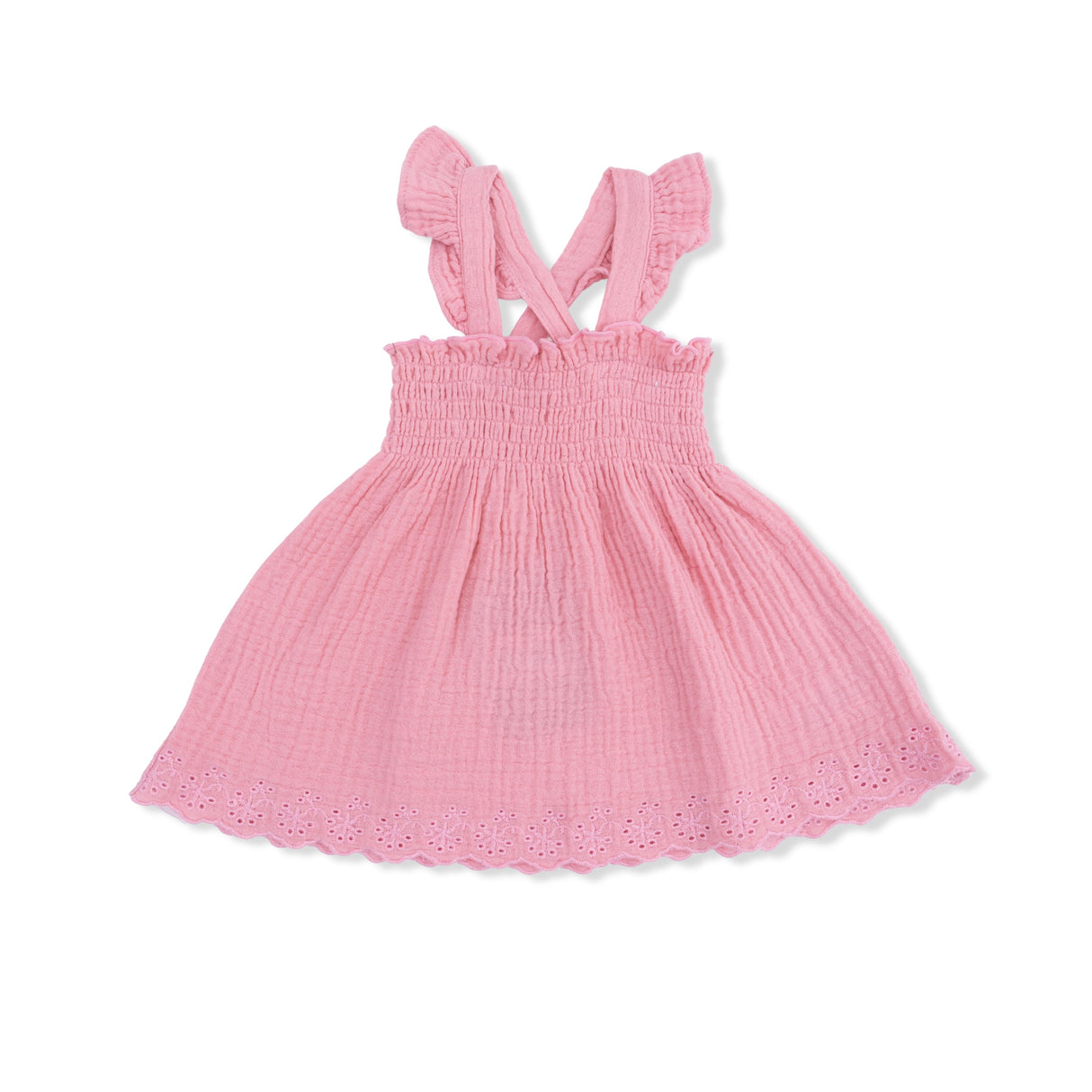 Solid Muslin Poignant Pink - Smocked Top with Bloomer