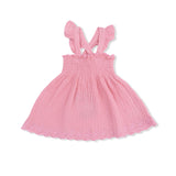 Solid Muslin Poignant Pink - Smocked Top with Bloomer