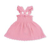 Solid Muslin Poignant Pink - Smocked Top with Bloomer