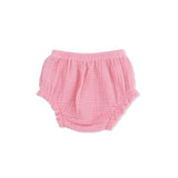 Solid Muslin Poignant Pink - Smocked Top with Bloomer