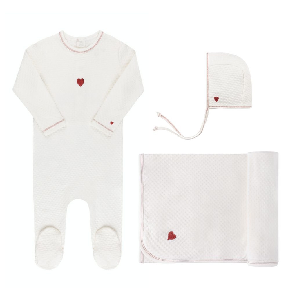 Cotton - Embroidered Heart and Star Collection-Take Me Home Sets - HoneyBug 