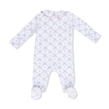 Golf Trellis Pink - Smocked Peter Pan Snap Footie