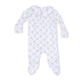 Golf Trellis Pink - Smocked Peter Pan Snap Footie