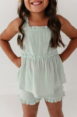 Ruffle Gauze Tank