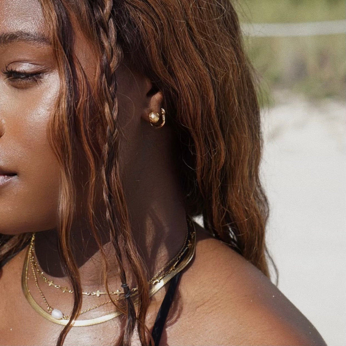 Paola Herringbone Chain Necklace - HoneyBug 