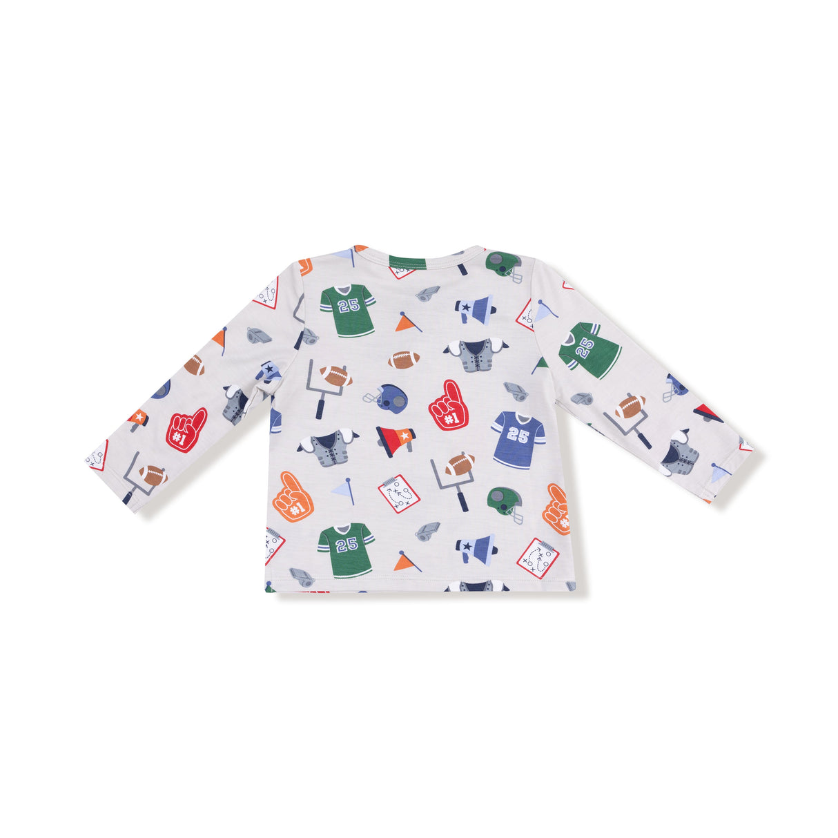 Long Sleeve Henley - Game Day Grey - HoneyBug 