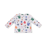 Long Sleeve Henley - Game Day Grey - HoneyBug 