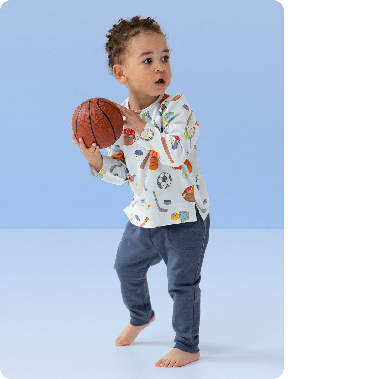 Long Sleeve Henley - Sports Ball Friends - HoneyBug 