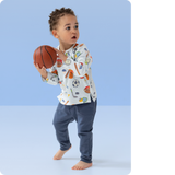 Long Sleeve Henley - Sports Ball Friends - HoneyBug 