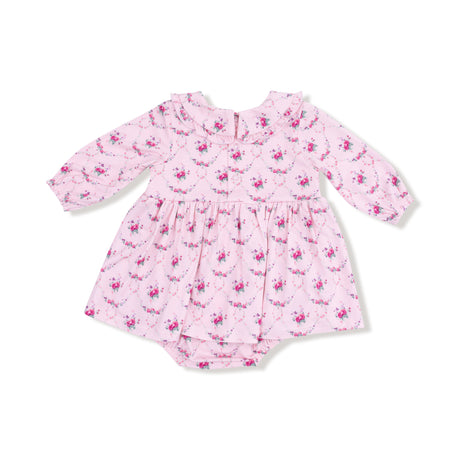 Long Sleeve Peter Pan Ruffle Collar Bubble with Skirt - HoneyBug 