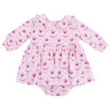 Long Sleeve Peter Pan Ruffle Collar Bubble with Skirt - HoneyBug 