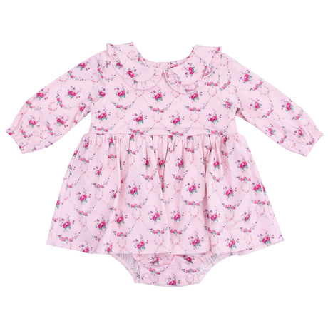 Long Sleeve Peter Pan Ruffle Collar Bubble with Skirt - HoneyBug 