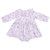 Long Sleeve Peter Pan Ruffle Collar Bubble with Skirt - HoneyBug 