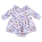 Long Sleeve Peter Pan Ruffle Collar Bubble with Skirt - HoneyBug 