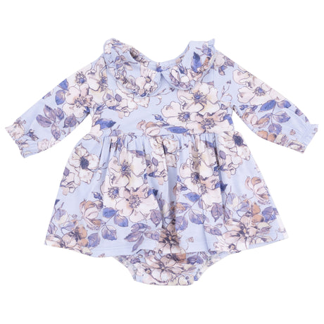 Long Sleeve Peter Pan Ruffle Collar Bubble with Skirt - HoneyBug 