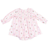 Long Sleeve Smocked Ruffle Bubble with Skirt - HoneyBug 