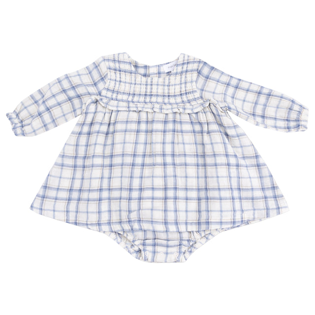 Long Sleeve Smocked Ruffle Bubble with Skirt - HoneyBug 