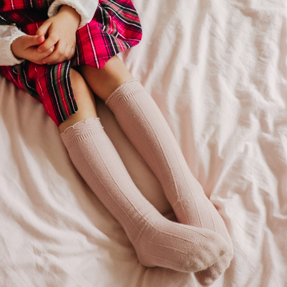Ruffle Cotton Knee High Socks