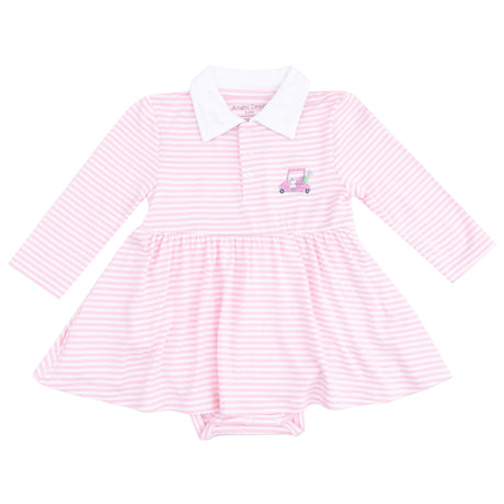 Long Sleeve Polo Bodysuit Dress - HoneyBug 