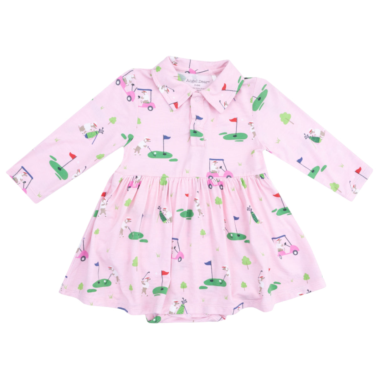 Long Sleeve Polo Bodysuit Dress - HoneyBug 