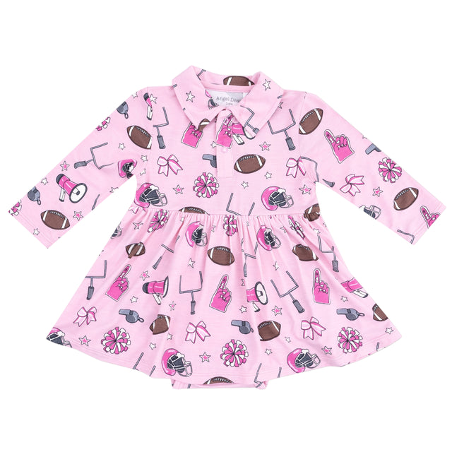 Long Sleeve Polo Bodysuit Dress - HoneyBug 