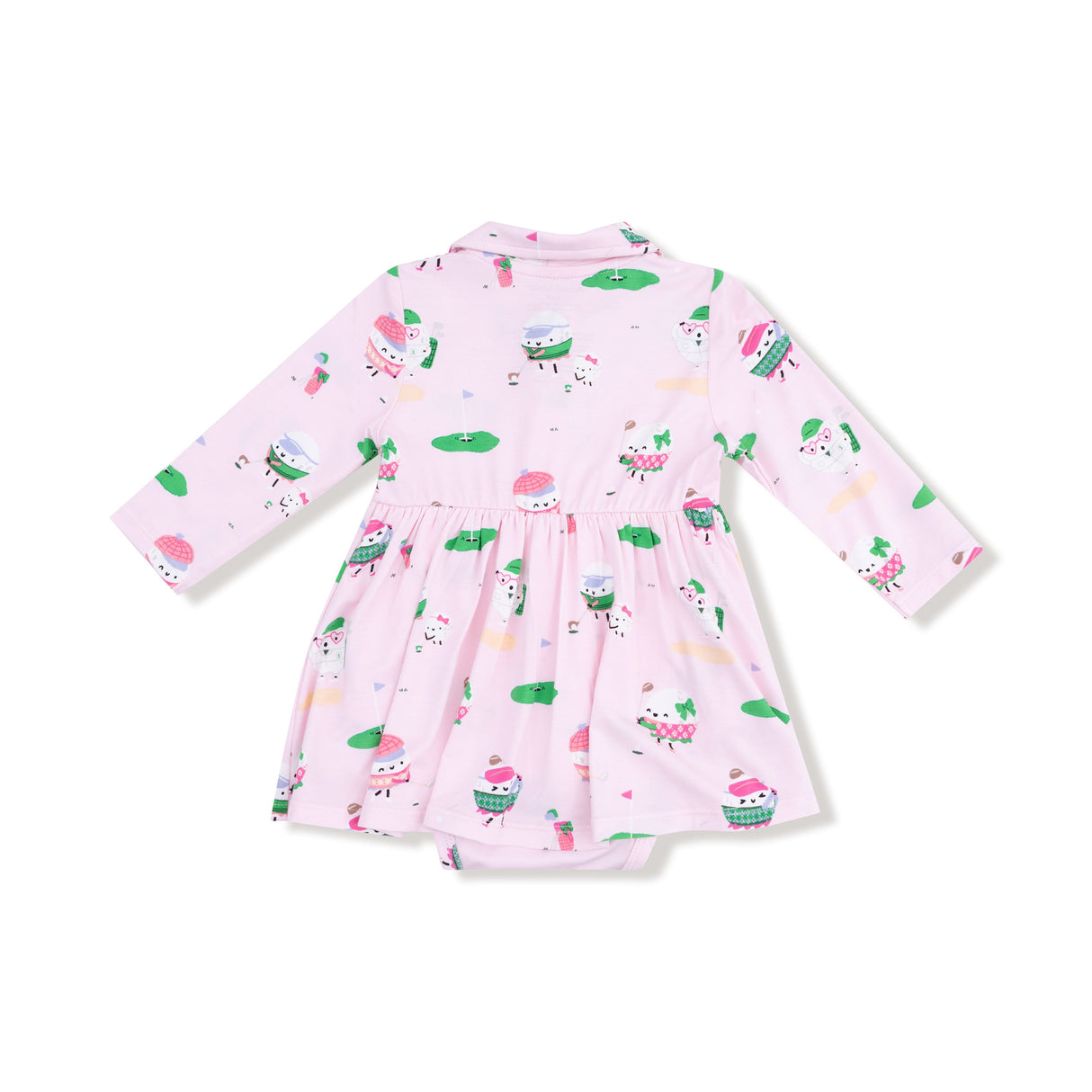 Long Sleeve Polo Bodysuit Dress - HoneyBug 