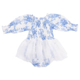 Long Sleeve Smocked Bubble with Tutu - HoneyBug 