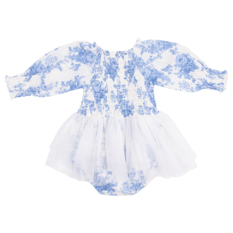 Long Sleeve Smocked Bubble with Tutu - HoneyBug 