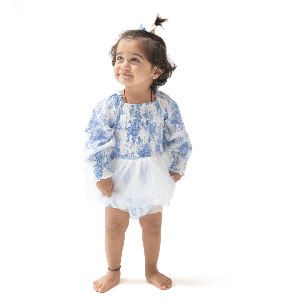 Long Sleeve Smocked Bubble with Tutu - HoneyBug 