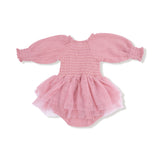 Long Sleeve Smocked Bubble with Tutu - HoneyBug 