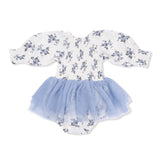 Belle Rosette Dot - Long Sleeve Smocked Bubble with Tutu