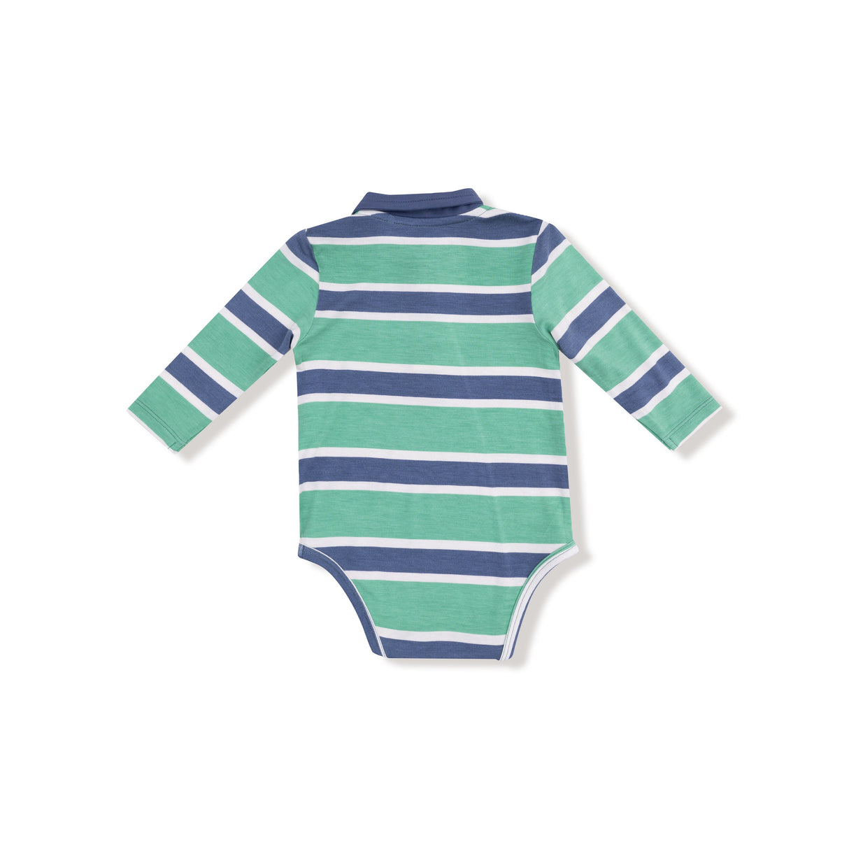 Long Sleeve Polo Bodysuit - Rugby Stripe - HoneyBug 