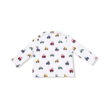 Polo Long Sleeve Shirt Tractor Print - HoneyBug 