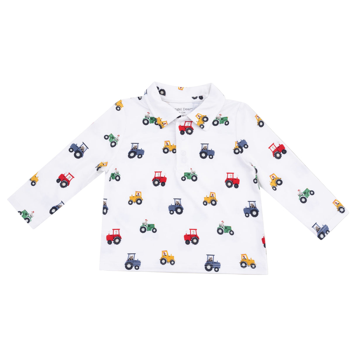 Polo Long Sleeve Shirt Tractor Print - HoneyBug 